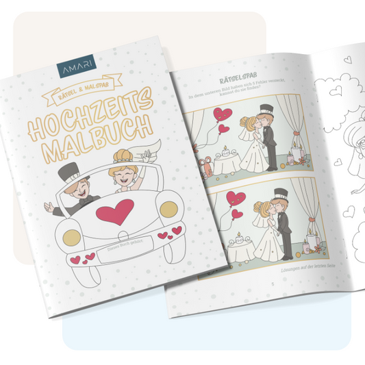 Mal- und Rätselbuch für Hochzeiten | 10er Set