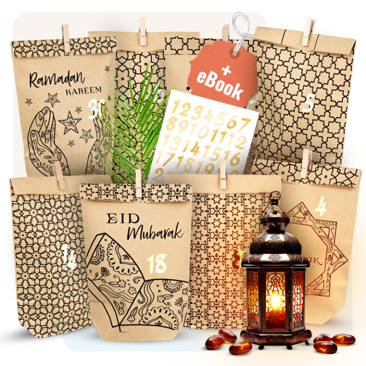 Homgaty DIY Ramadan Kalender zum befüllen, 30 Stück Ramadan Tüten mit  Aufklebern für Kinder, Eid Mubarak Geschenktüten Papiertüten  Wiederverwendbar mit Clips und Juteseil für Ramadan Deko : :  Bürobedarf & Schreibwaren