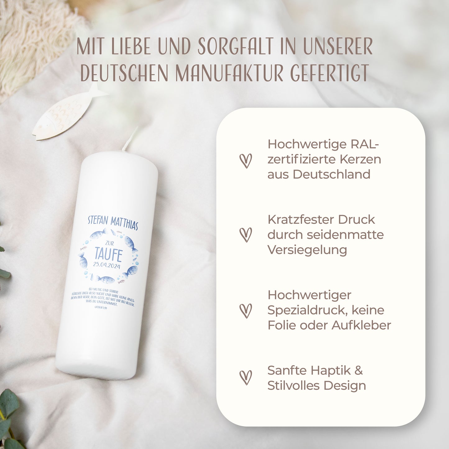 Taufkerze | Fischschwarm
