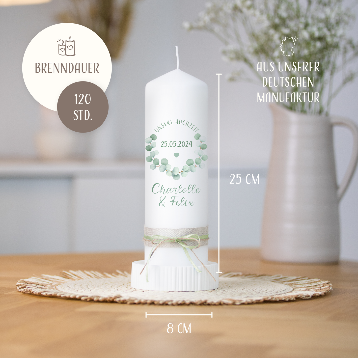 Hochzeitskerze | Eukalyptus