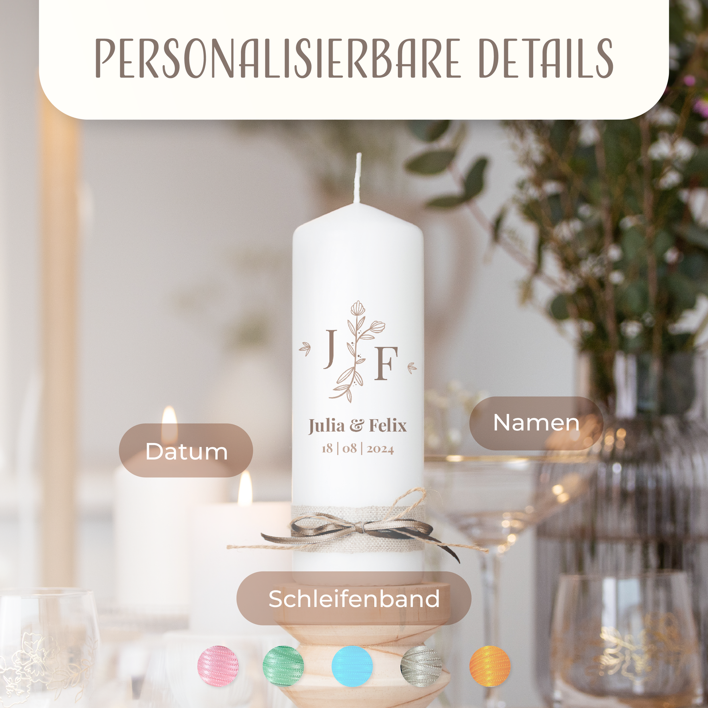 Hochzeitskerze | Brown