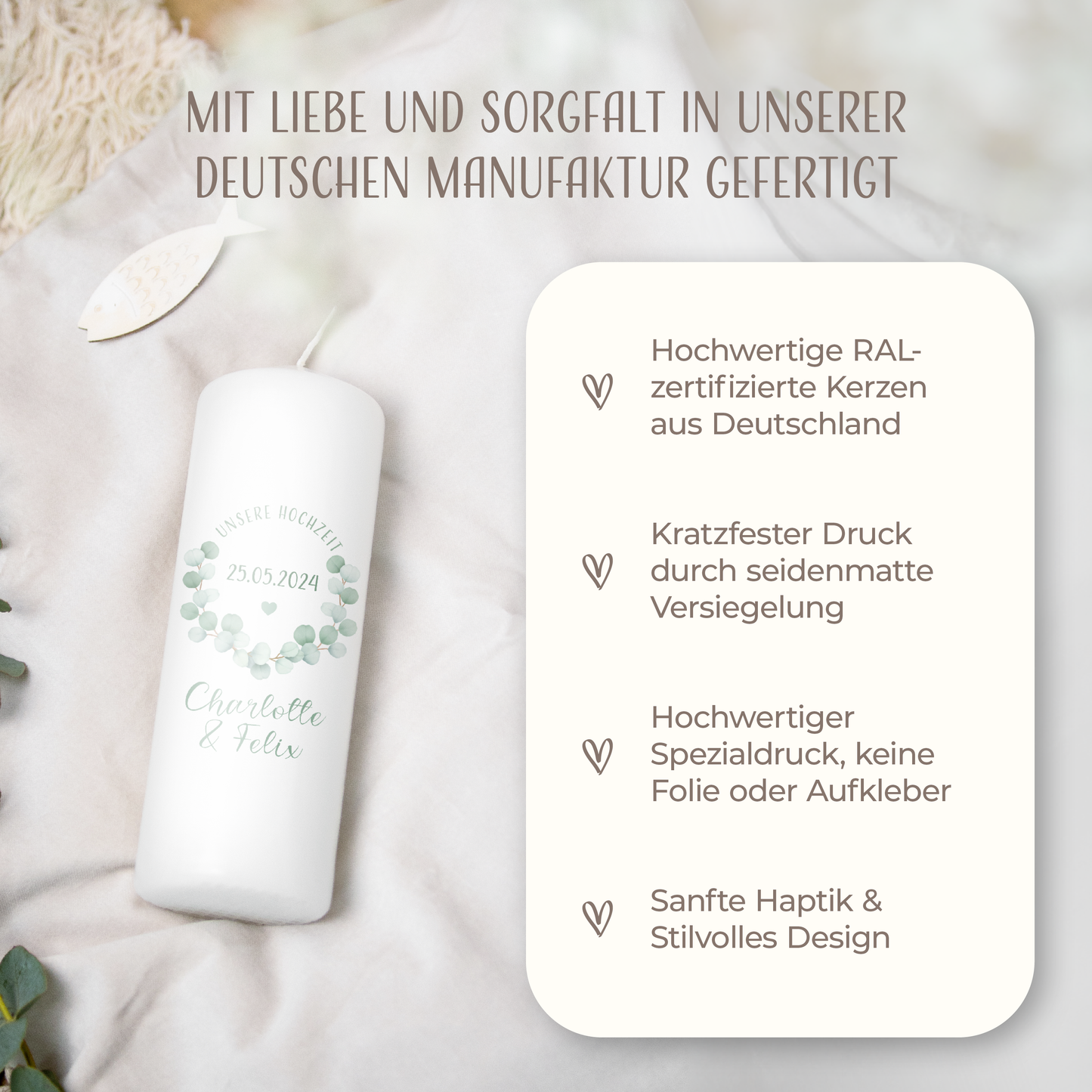 Hochzeitskerze | Eukalyptus