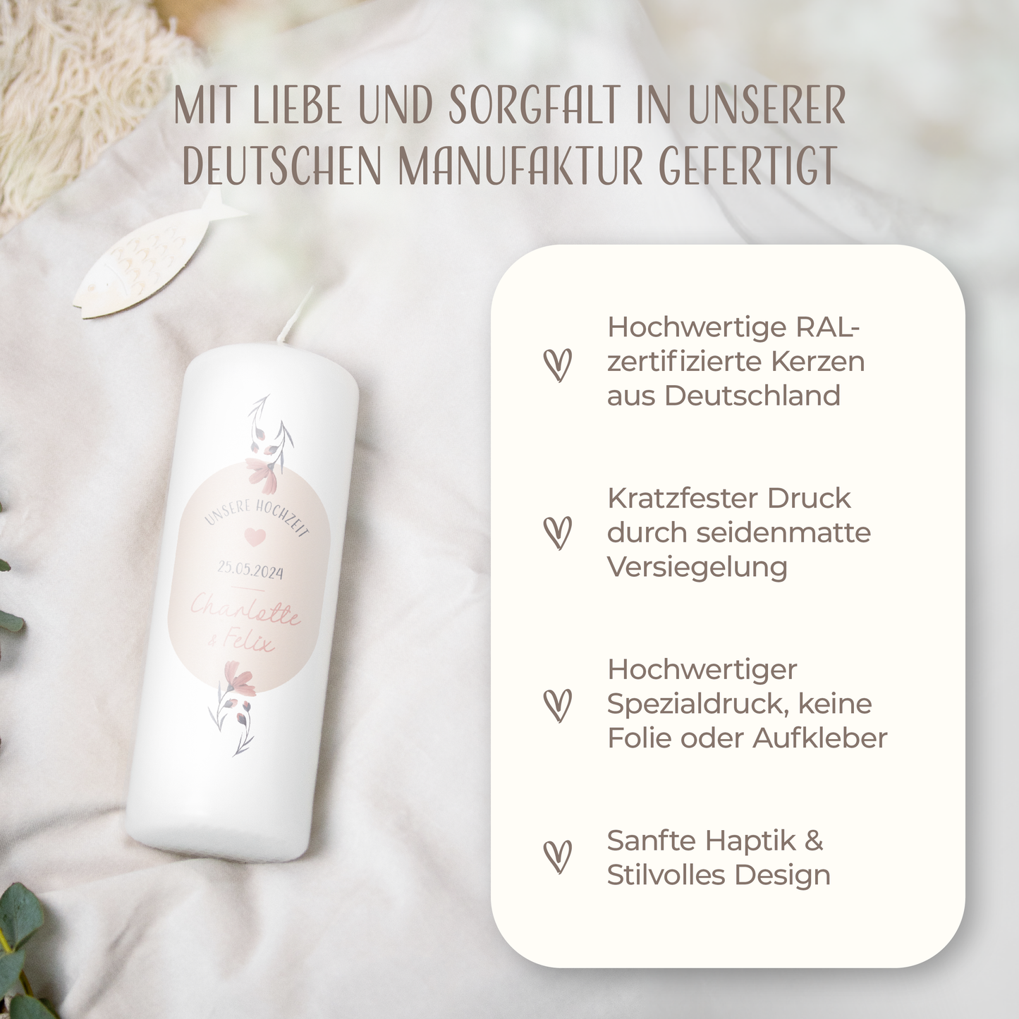 Hochzeitskerze | Rose