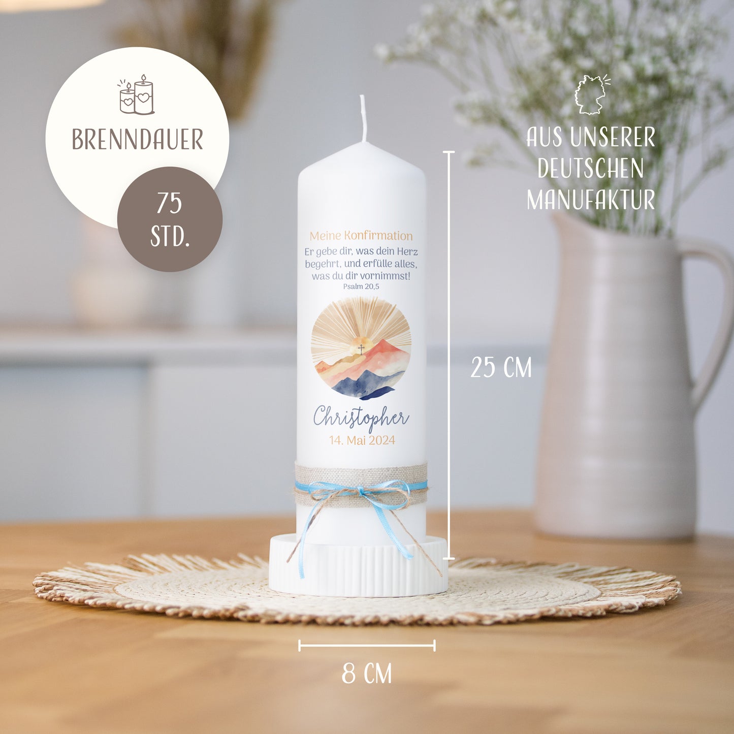 Konfirmationskerze | Berggipfel