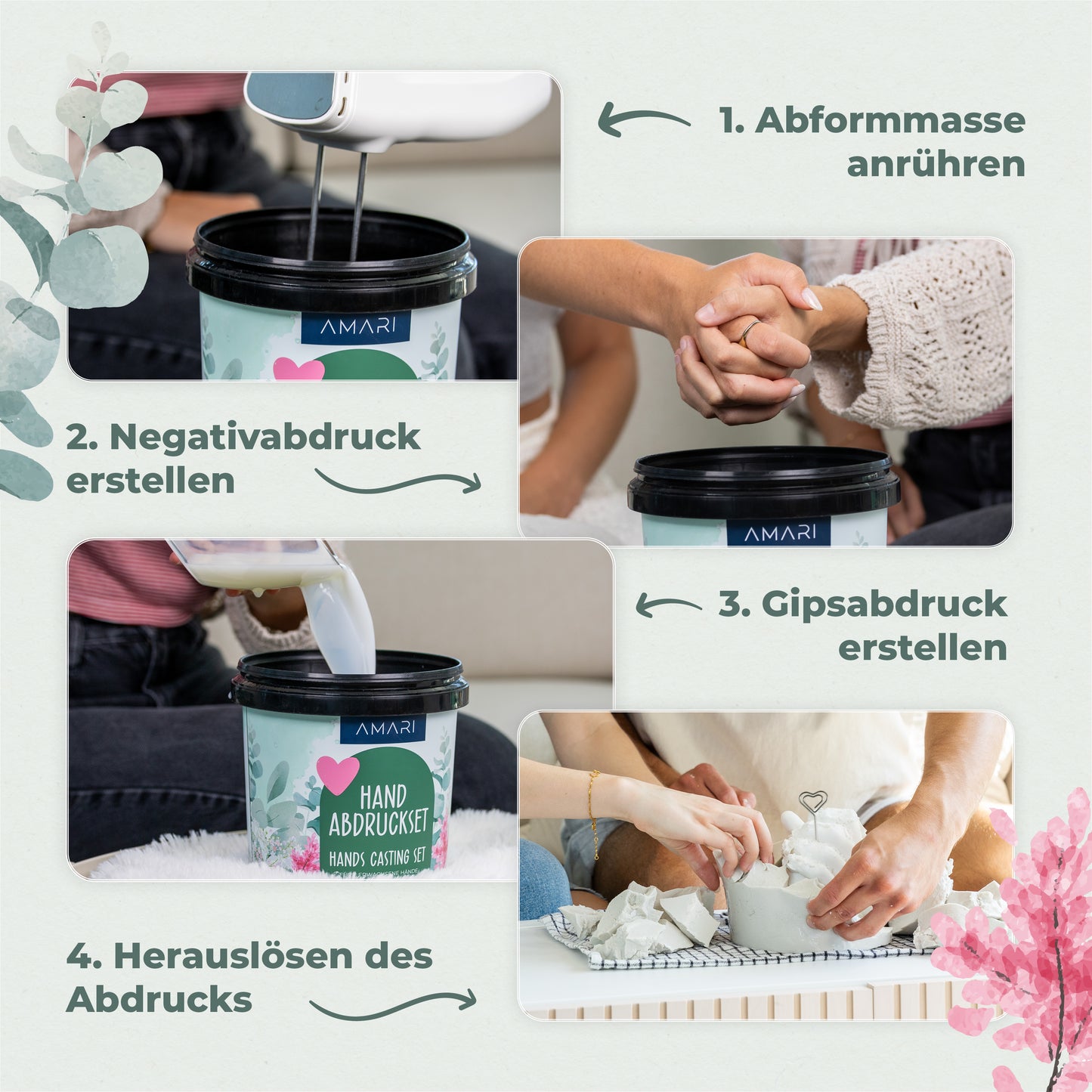 Handabdruck Set | Eukalyptus
