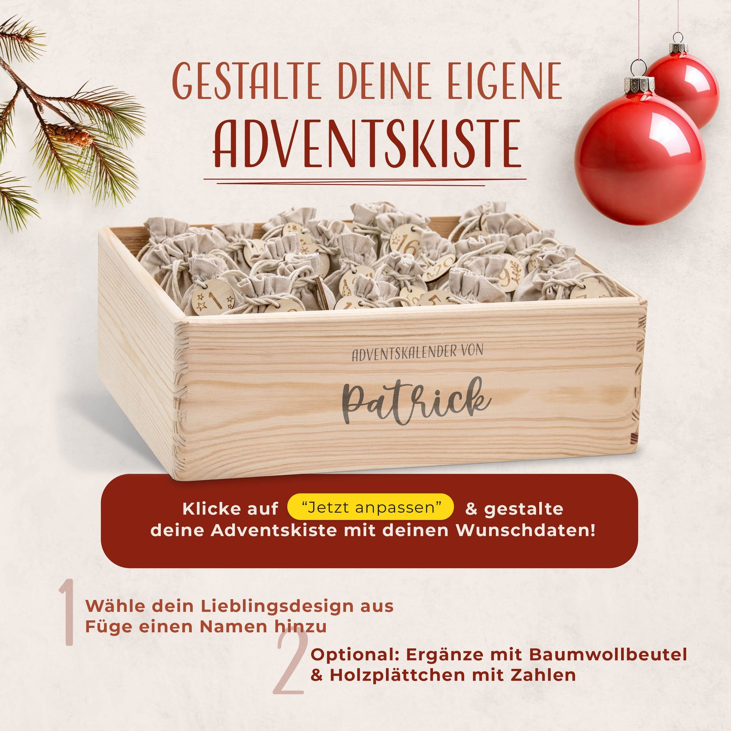 Amari ® Personalisierte Adventskiste | Basic 008.01.09