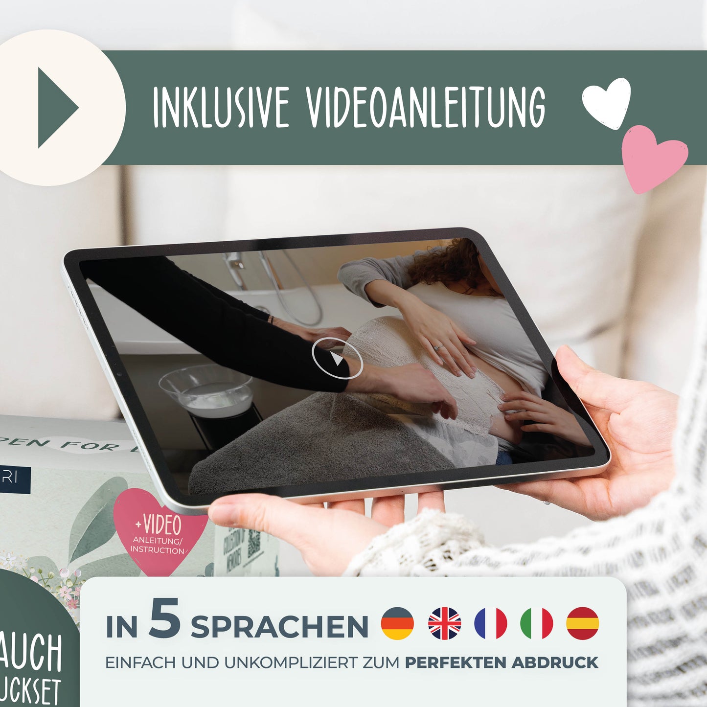 Gipsabdruck Babybauch Set | Eukalyptus