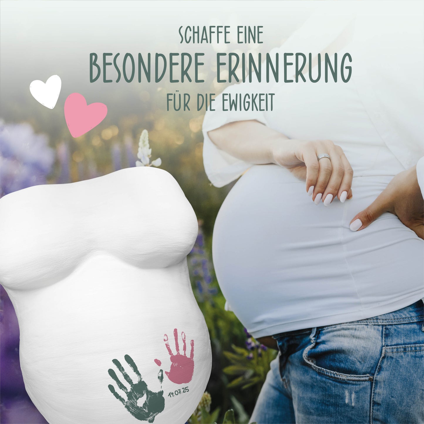 Gipsabdruck Babybauch Set | Eukalyptus