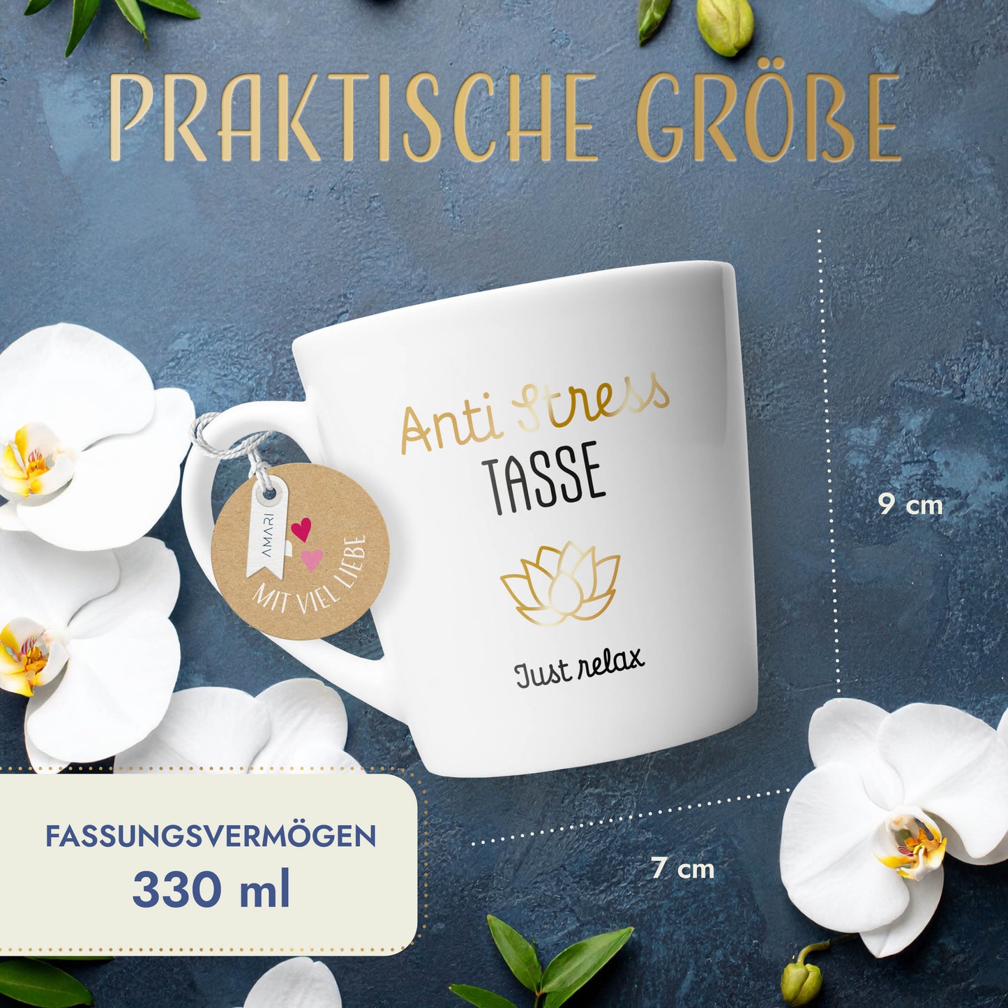 Tasse "Anti Stress Tasse" | Goldene Details (023)