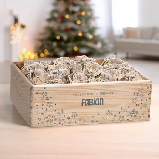 Amari ® Personalisierte Adventskiste | Schneeflocke 008.01.08