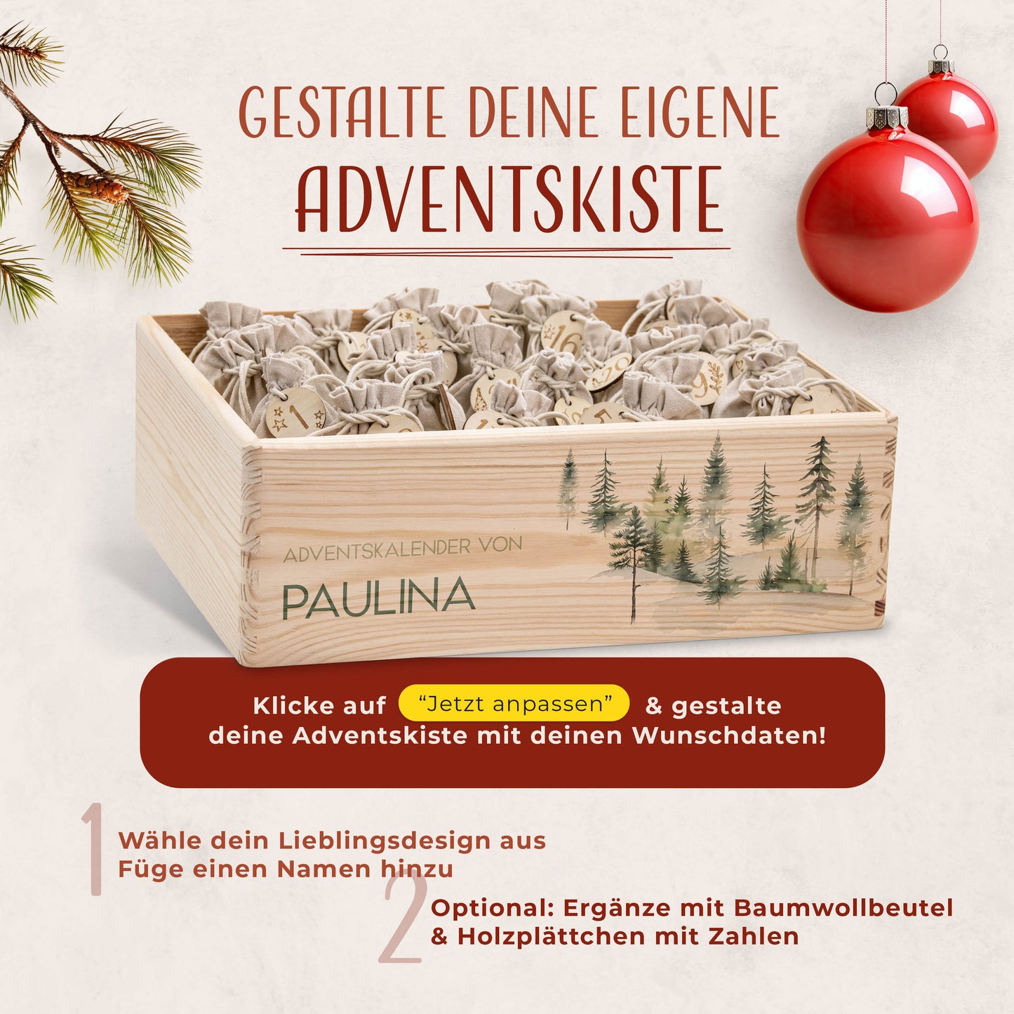 Amari ® Personalisierte Adventskiste | Wald 008.01.06