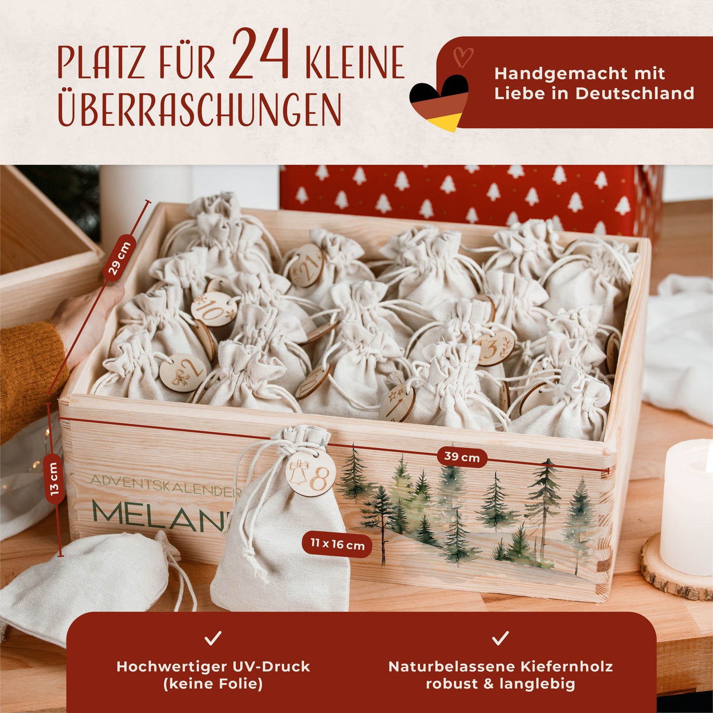 Amari ® Personalisierte Adventskiste | Wald 008.01.06