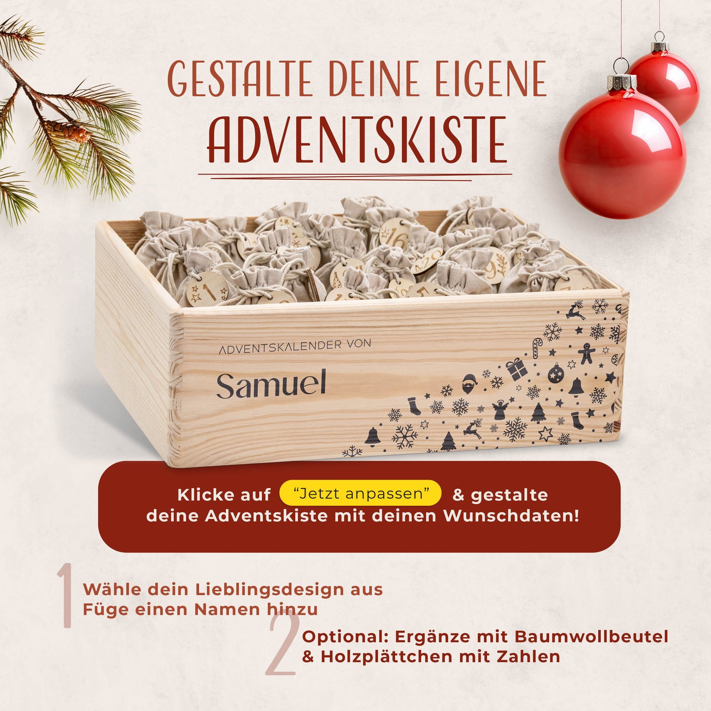 Amari ® Personalisierte Adventskiste | 008.01.05 Blau