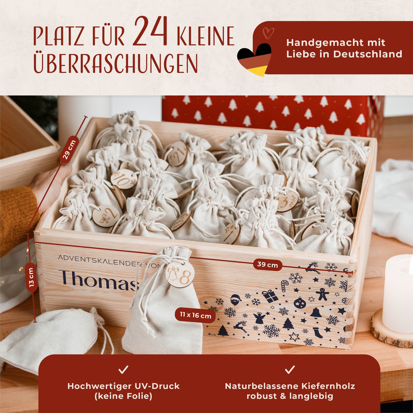 Amari ® Personalisierte Adventskiste | 008.01.05 Blau