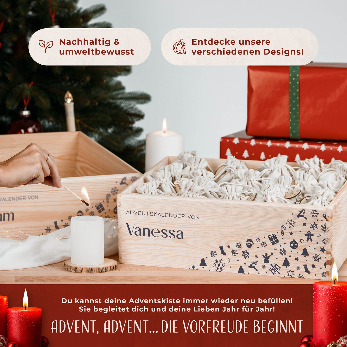 Amari ® Personalisierte Adventskiste | 008.01.05 Blau