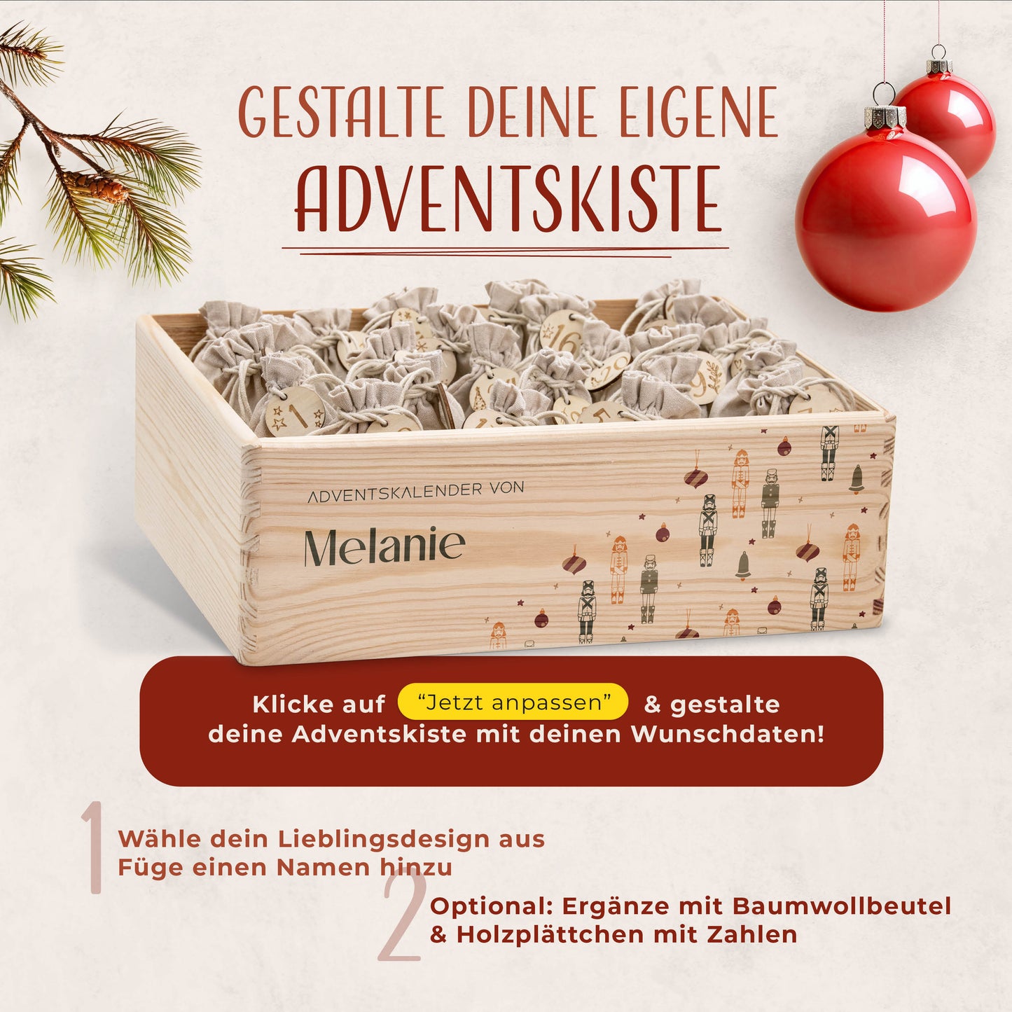 Amari ® Personalisierte Adventskiste 008.01.01 Nussknacker