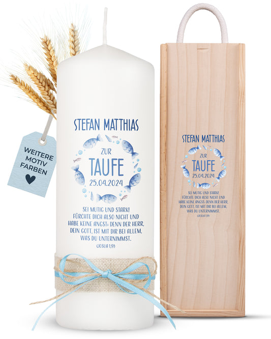 Taufkerze | Fischschwarm