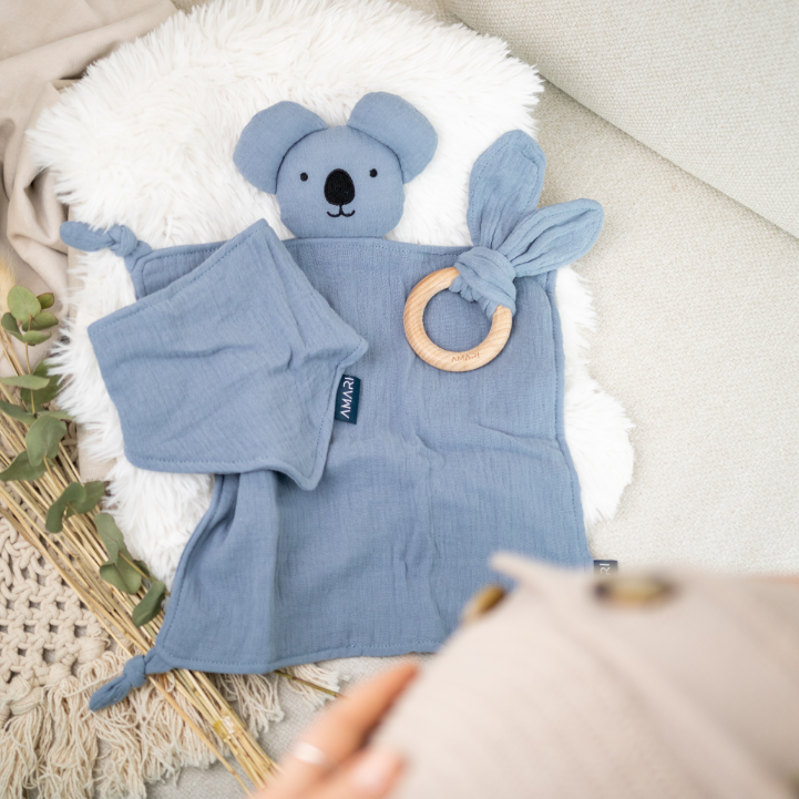 AMARI® Schmusetuch Set Koala mit Schmusetuch, Halstuch und Beißring