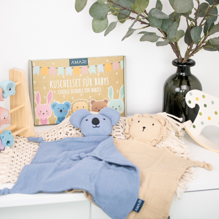 AMARI® Schmusetuch Set Koala und Löwe