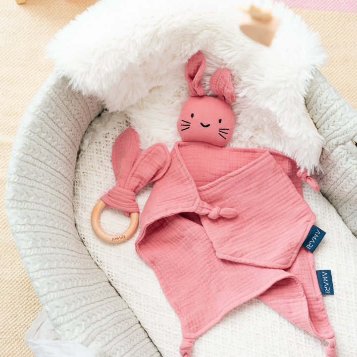 AMARI Schmuseset für Babys rosa Hase