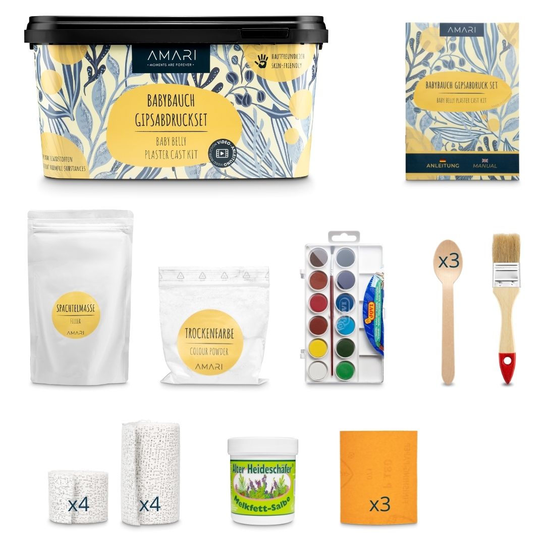 AMARI Gipsabdruck Babybauch Set Inhalt