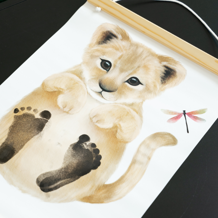 Baby Fußabdruck Poster | Löwe/Hund