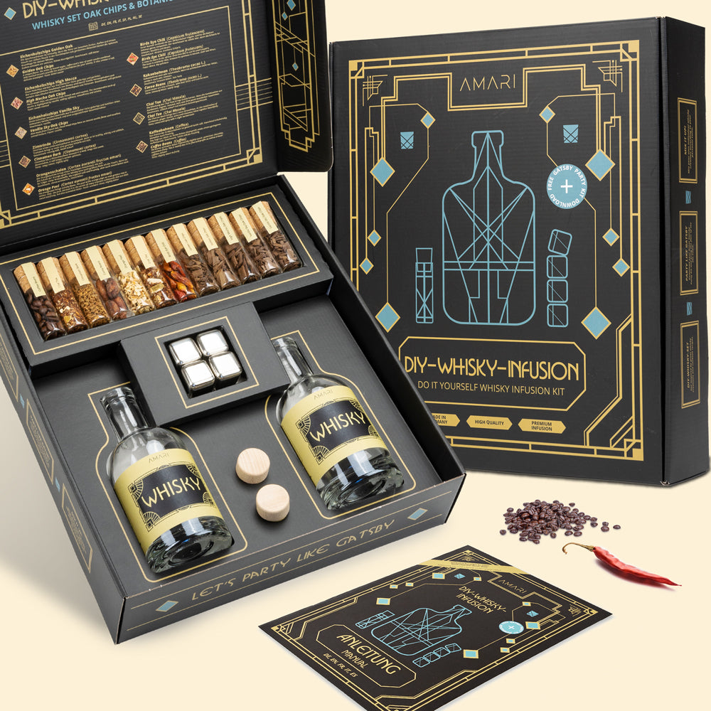 AMARI DIY Whisky Set zum selber machen - Komplettes Set, perfekt als Geschenk