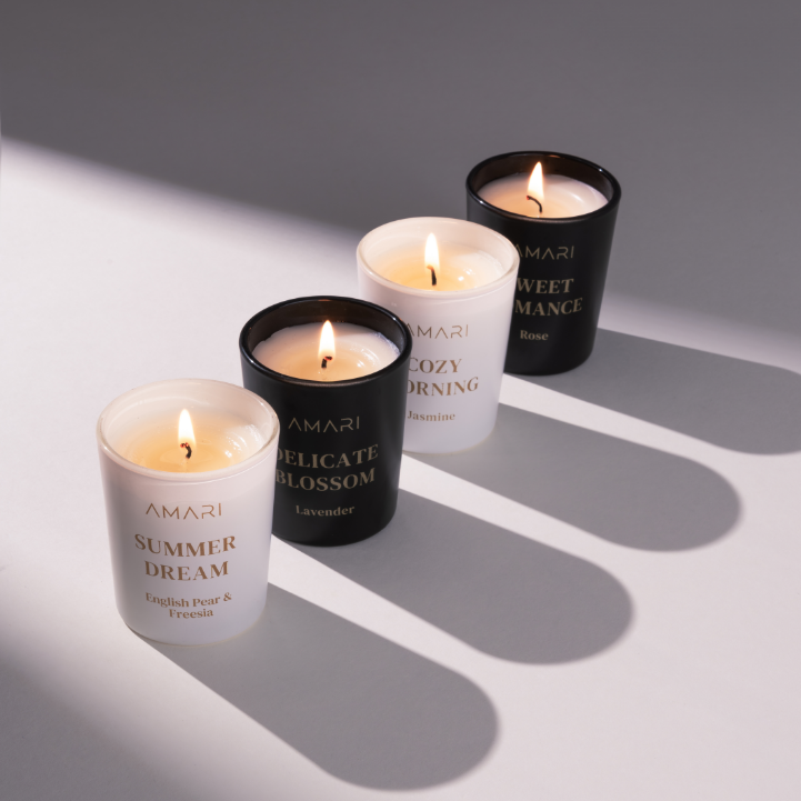 4 Duftsorten. Englische Birne und Freesie, Lavendel, Jasmin und Rose