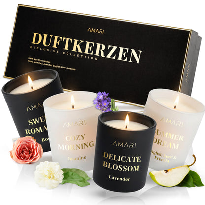 Duftkerzen Set | 4 zarte Düfte