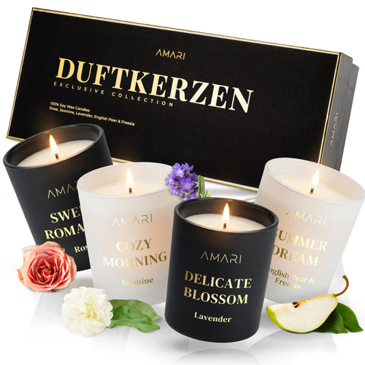Duftkerzen Set | 4 zarte Düfte