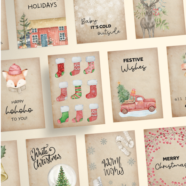 AMARI Weihnachtskarten mit weihnachtlichen Motiven und Sprüchen