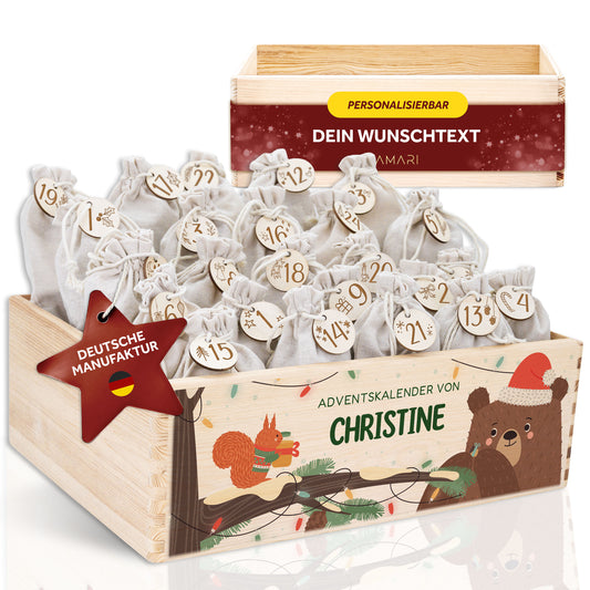 Amari ® Personalisierte Adventskiste | Bär Weihnachten 008.02.10