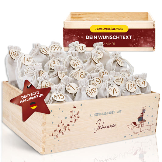Amari ® Personalisierte Adventskiste | 008.01.03 Dackel