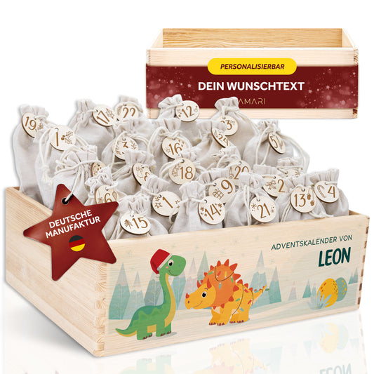 Amari ® Personalisierte Adventskiste | Dino Weihnachten 008.02.06