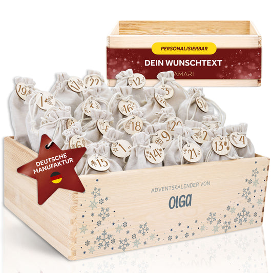 Amari ® Personalisierte Adventskiste | Schneeflocke 008.01.08