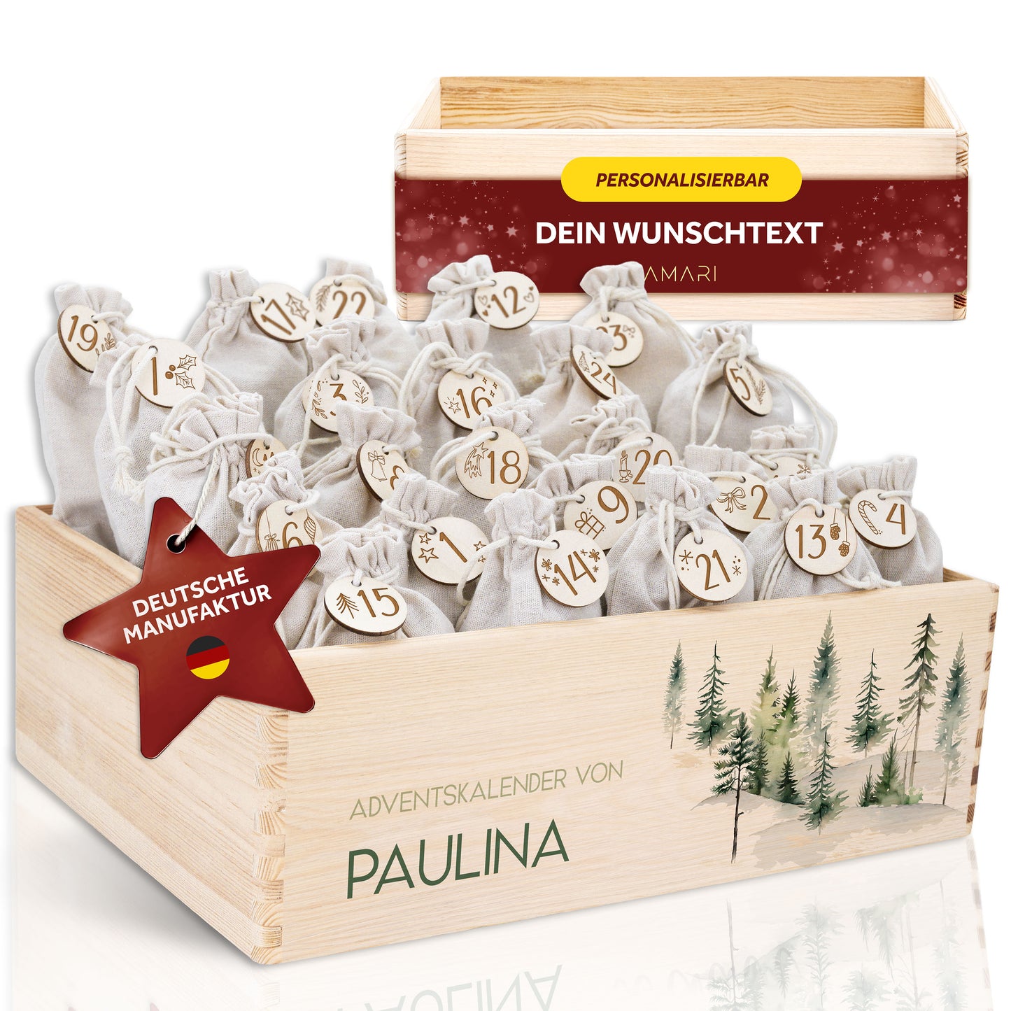 Amari ® Personalisierte Adventskiste | Wald 008.01.06