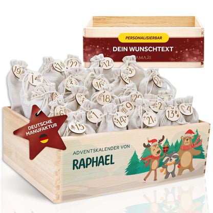 Amari ® Personalisierte Adventskiste | Waldtiere Weihnachten 008.02.04