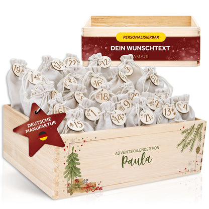 Amari ® Personalisierte Adventskiste | Kinder Weihnachtsbaum 008.02.01