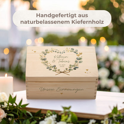 Erinnerungskiste Hochzeit | Eukalyptus Herz