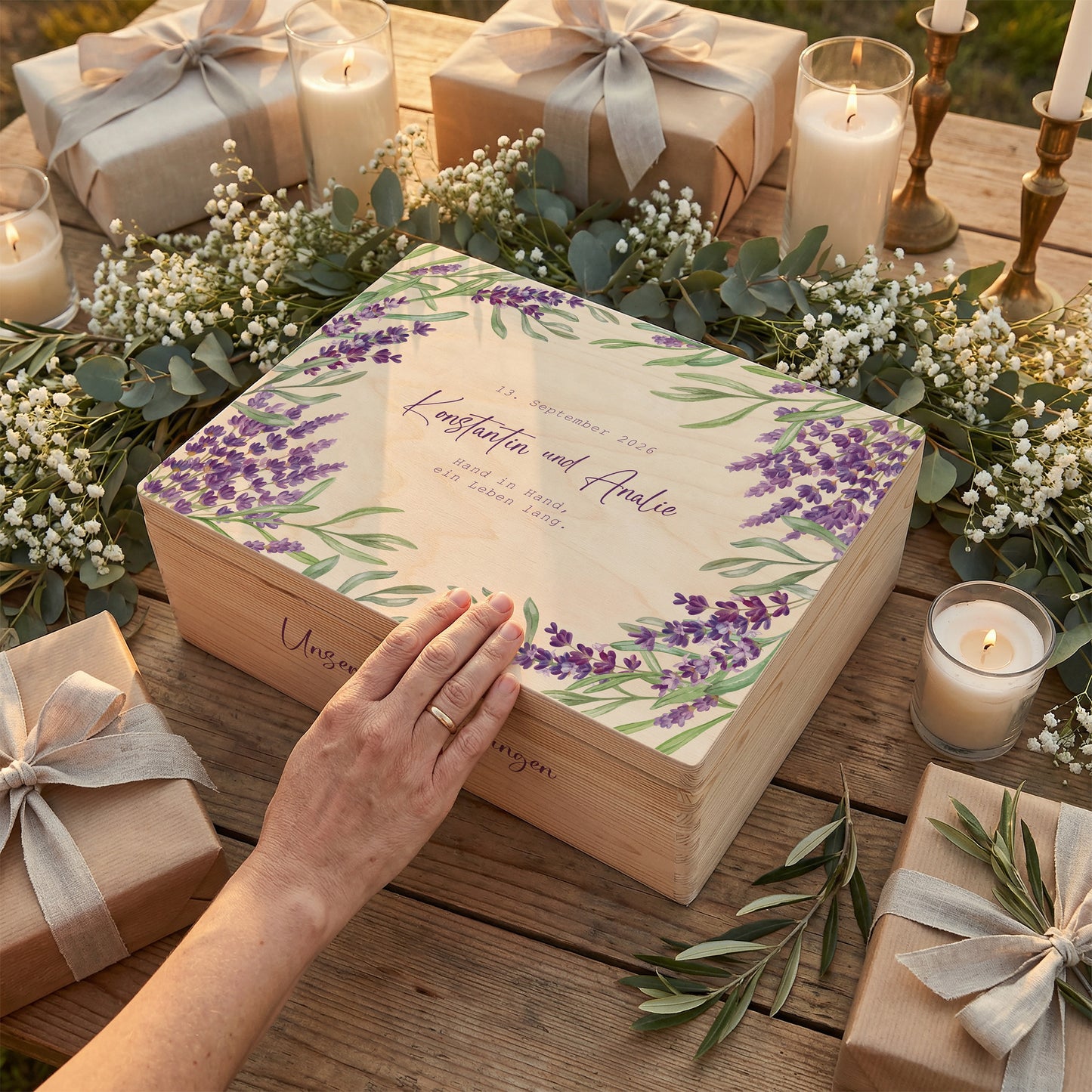 Erinnerungskiste Hochzeit | Lavendel