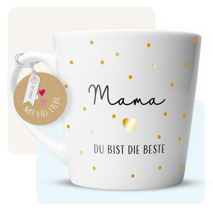 Tasse "Mama du bist die Beste" | Goldene Punkte (003)