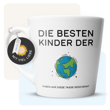 Papa Tasse "Die besten Kinder der Welt ..." | Weltkugel (002)