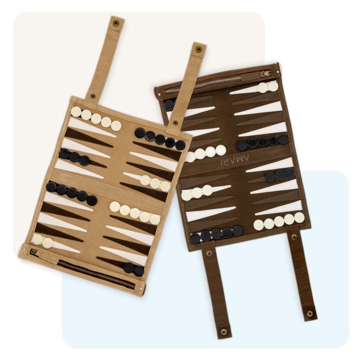 Reise Backgammon - Rollbares Backgammon für Reisen und Unterwegs