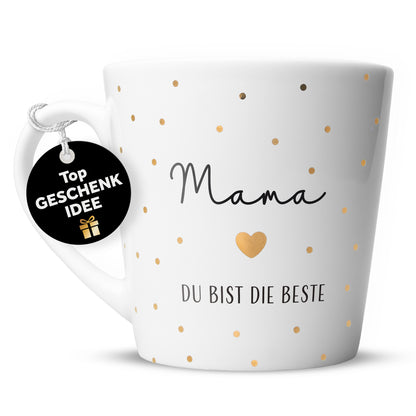 Tasse "Mama du bist die Beste" | Goldene Punkte (003)
