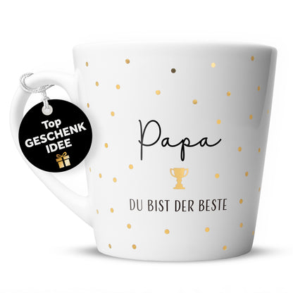 Tasse "Papa du bist der Beste" | Goldene Punkte (004)