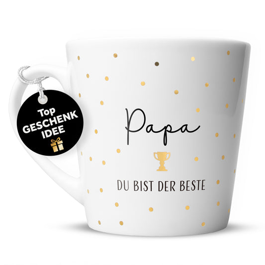Tasse "Papa du bist der Beste" | Goldene Punkte (004)