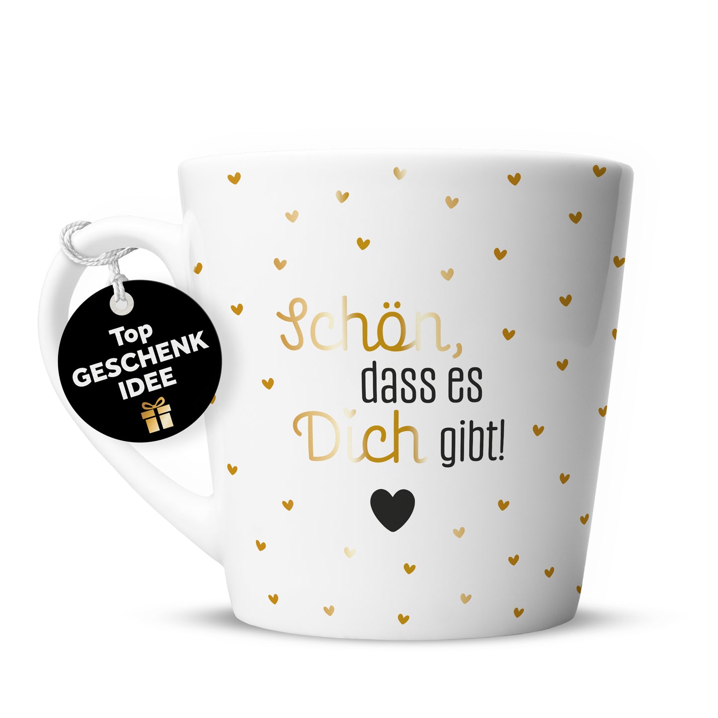 Tasse "Schön, dass es dich gibt" | Goldene Herzchen (022)