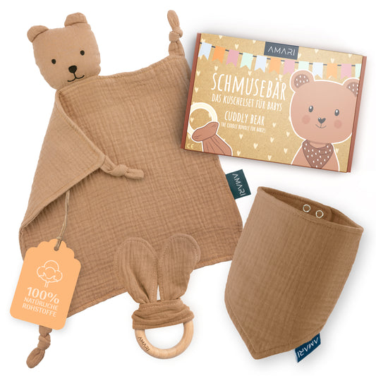 Kuschelset für Babys | brauner Schmusebär
