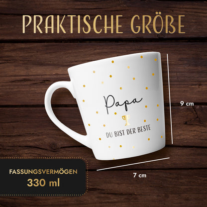 Tasse "Papa du bist der Beste" | Goldene Punkte (004)