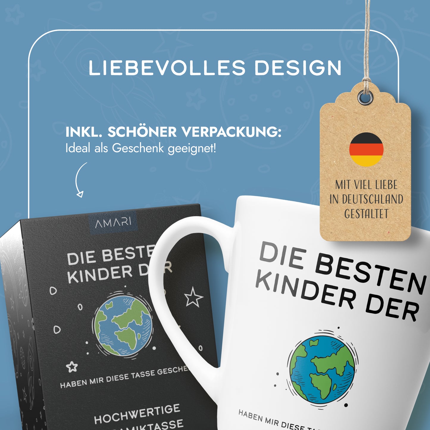 Papa Tasse "Die besten Kinder der Welt ..." | Weltkugel (002)
